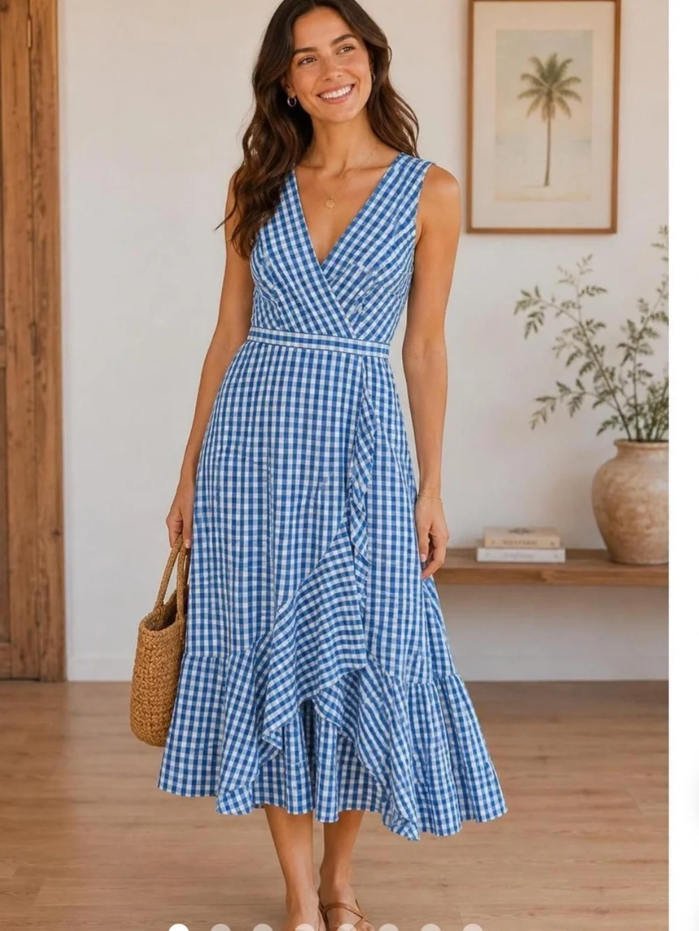 J. Crew gingham plaid wrap dress in cotton poplin